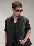 Highlander Men Black Self Design Relaxed Fit Casual Shirt - Black - Image 1