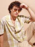 Highlander Men Yellow Checked Relaxed Fit Casual Shirt - Yellow - Image 1