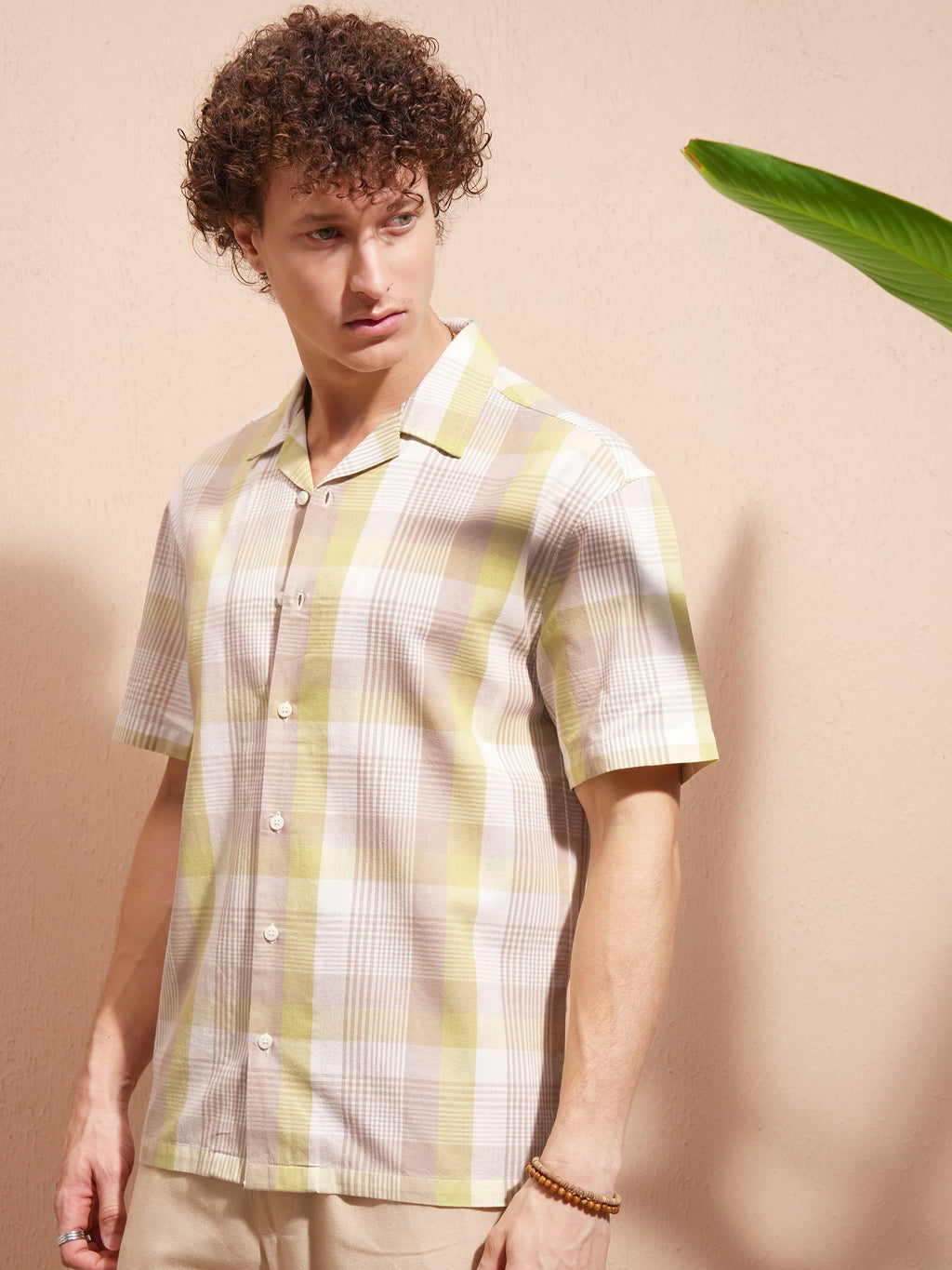 Highlander Men Yellow Checked Relaxed Fit Casual Shirt - Yellow - Image 4