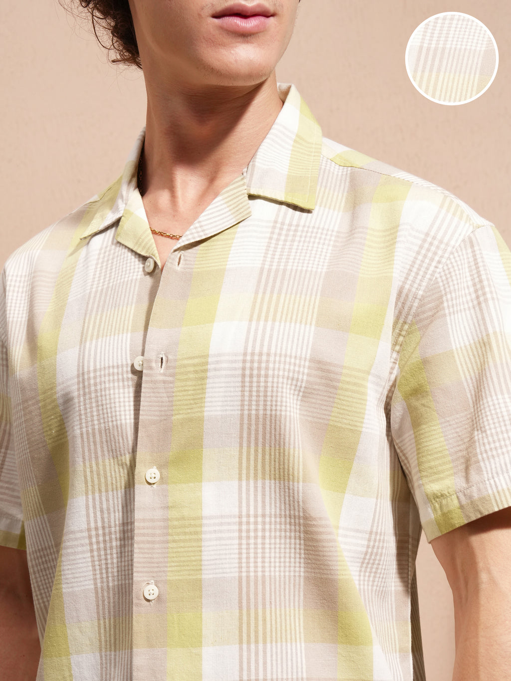 Highlander Men Yellow Checked Relaxed Fit Casual Shirt - Yellow - Image 5