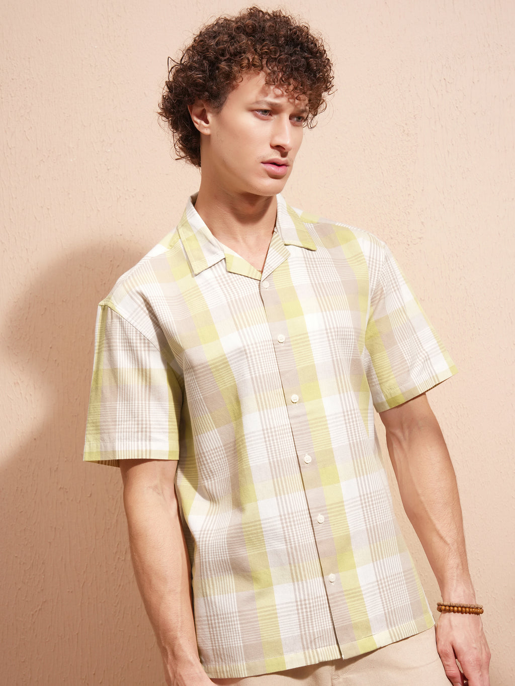 Highlander Men Yellow Checked Relaxed Fit Casual Shirt - Yellow - Image 6