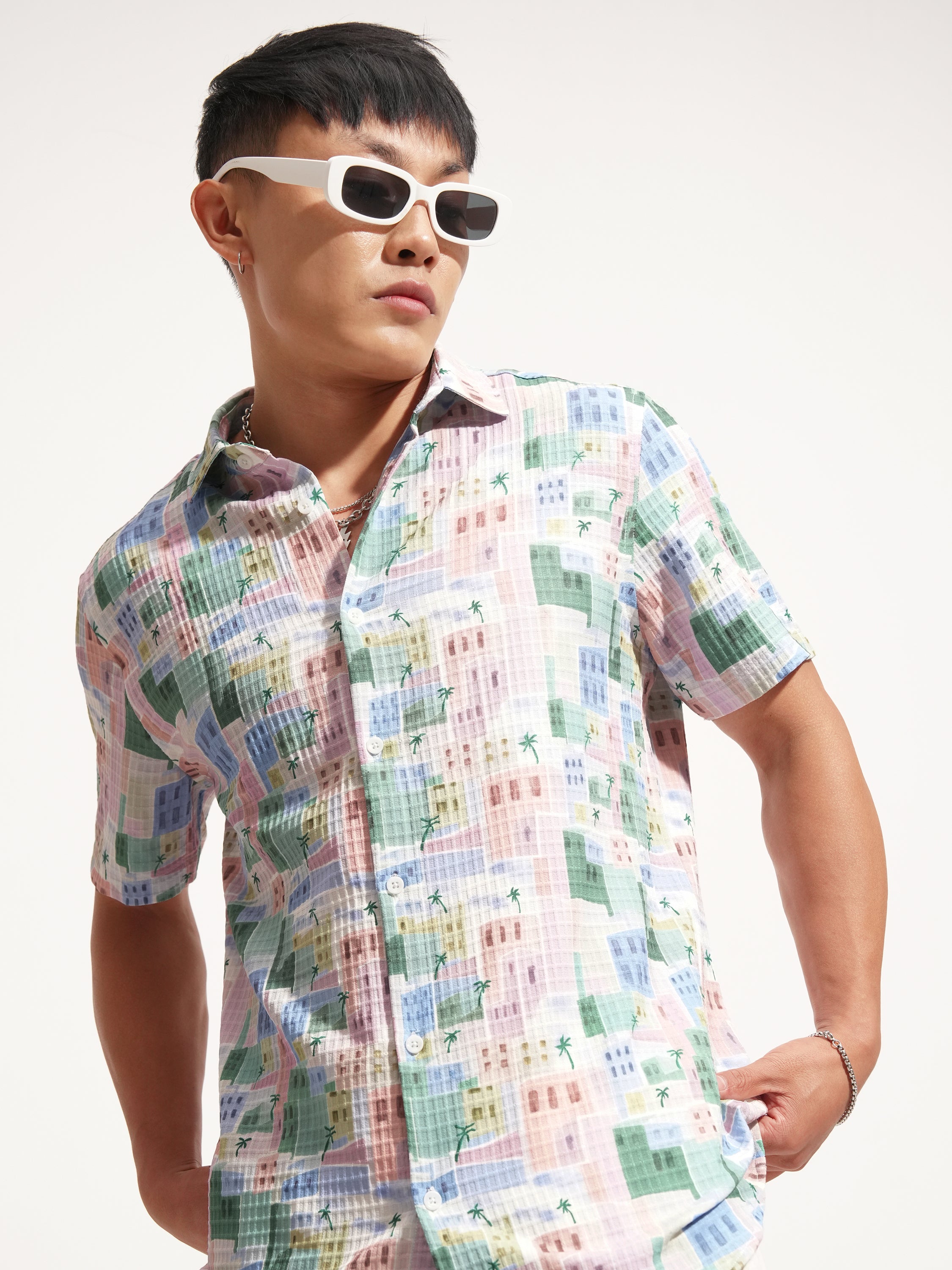 Highlander Men Multi Printed Slim Fit Casual Shirt - Multi - Image 1