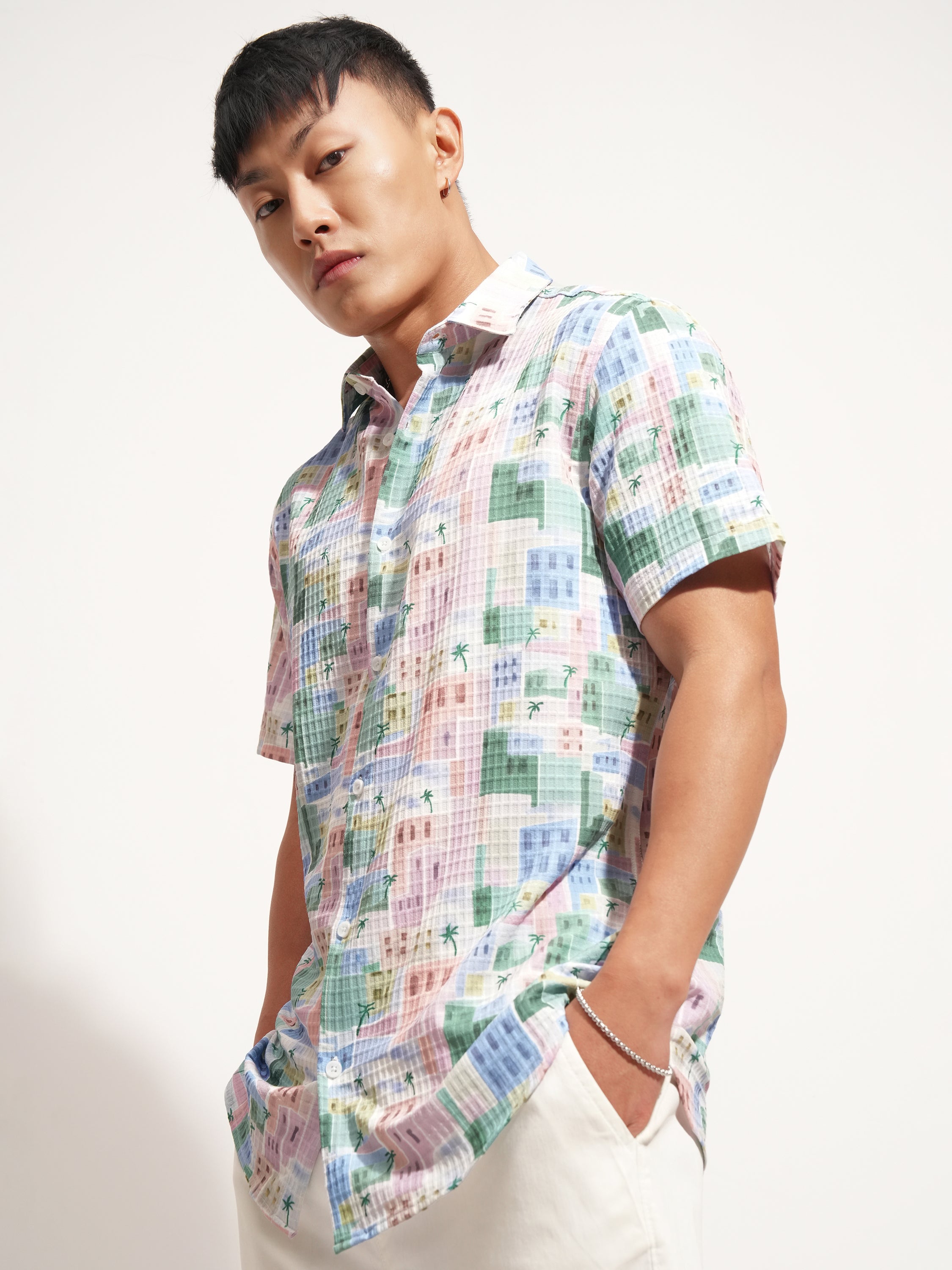 Highlander Men Multi Printed Slim Fit Casual Shirt - Multi - Image 4
