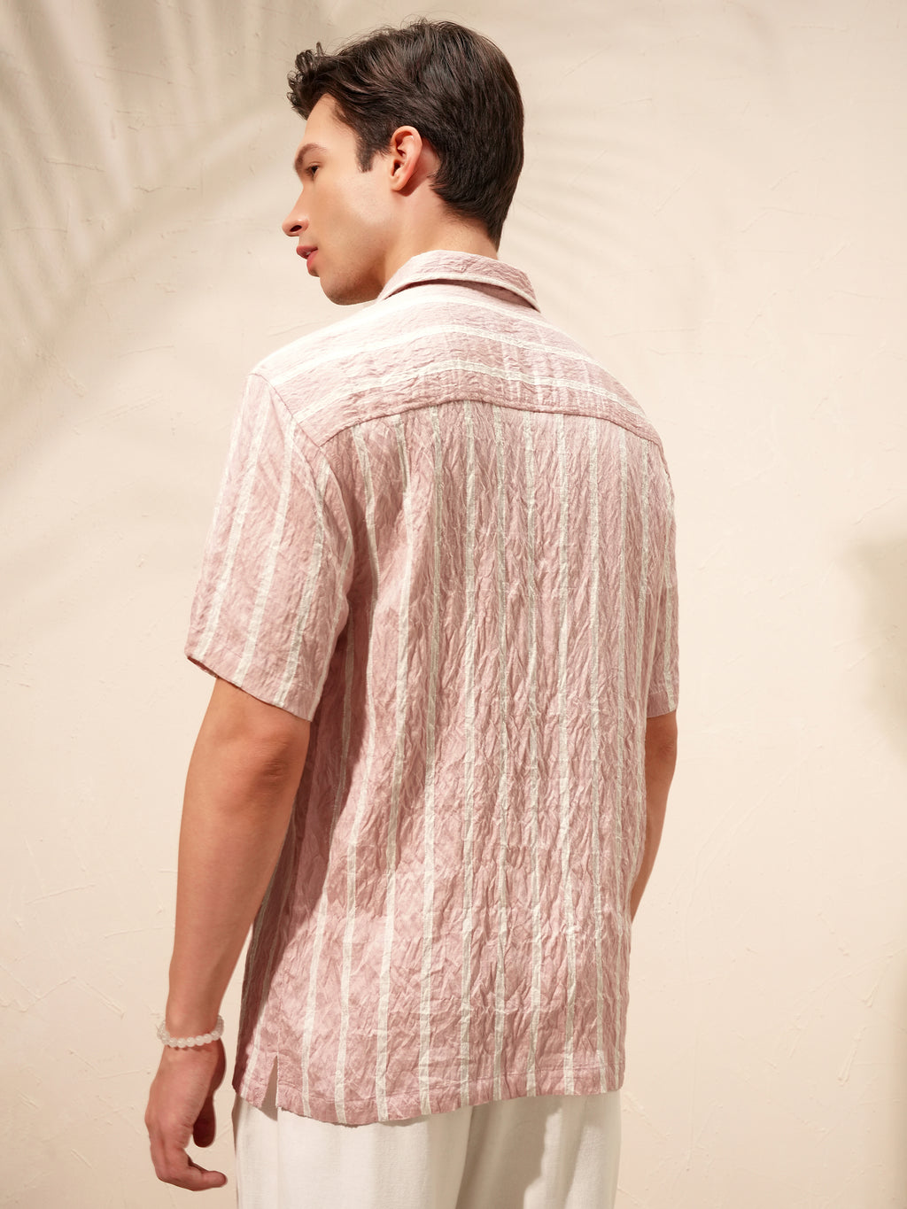 Highlander Men Pink Striped Relaxed Fit Casual Shirt - Pink - Image 3