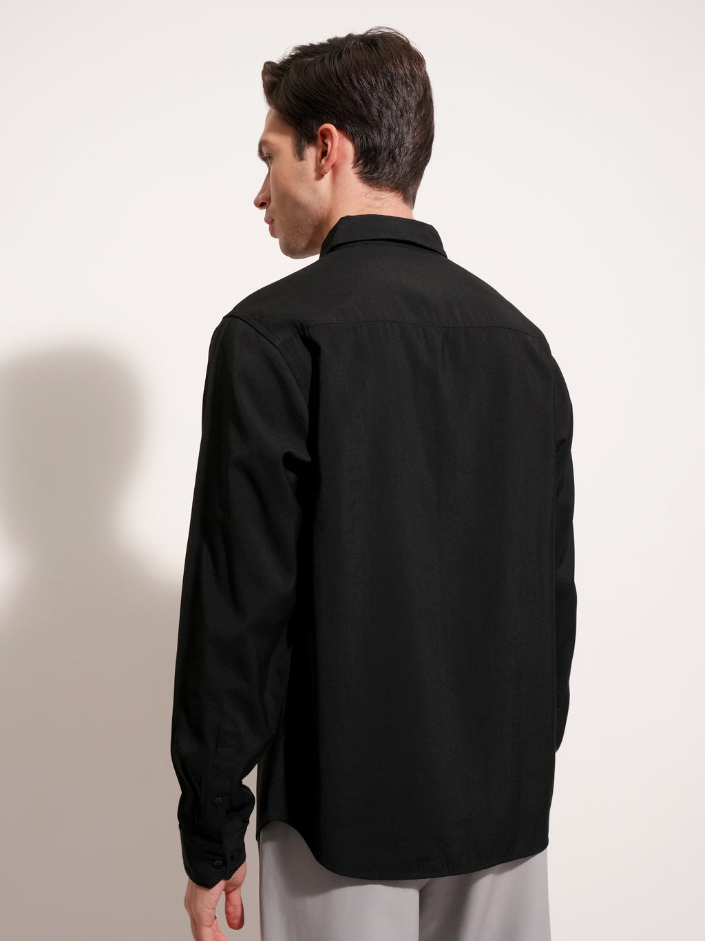 Highlander Men Black Solid Slim Fit Casual Shirt - Black - Image 4
