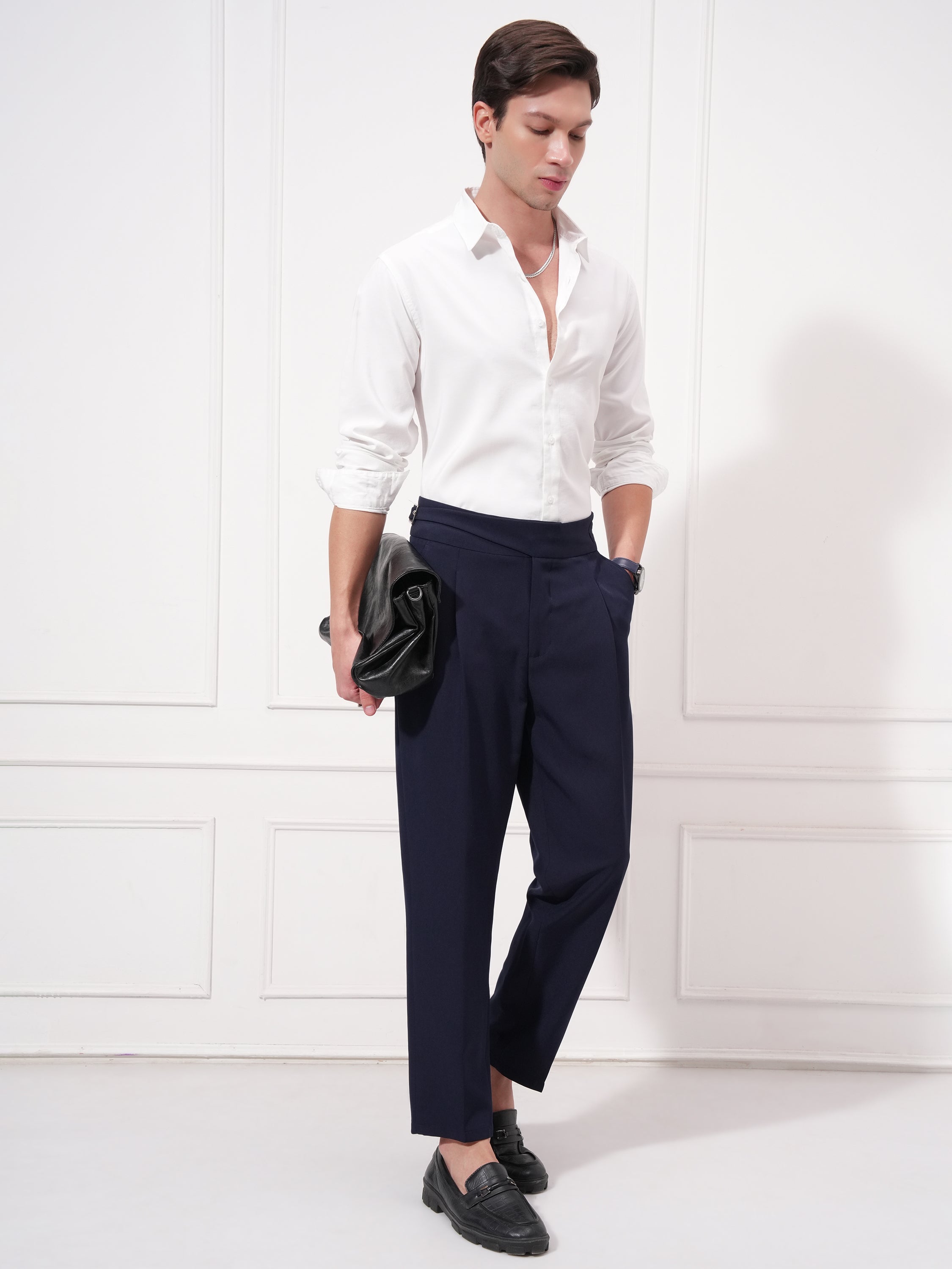 Highlander Men White Solid Slim Fit Casual Shirt - White - Image 2