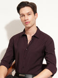 Highlander Men Purple Solid Slim Fit Casual Shirt - Purple - Image 1