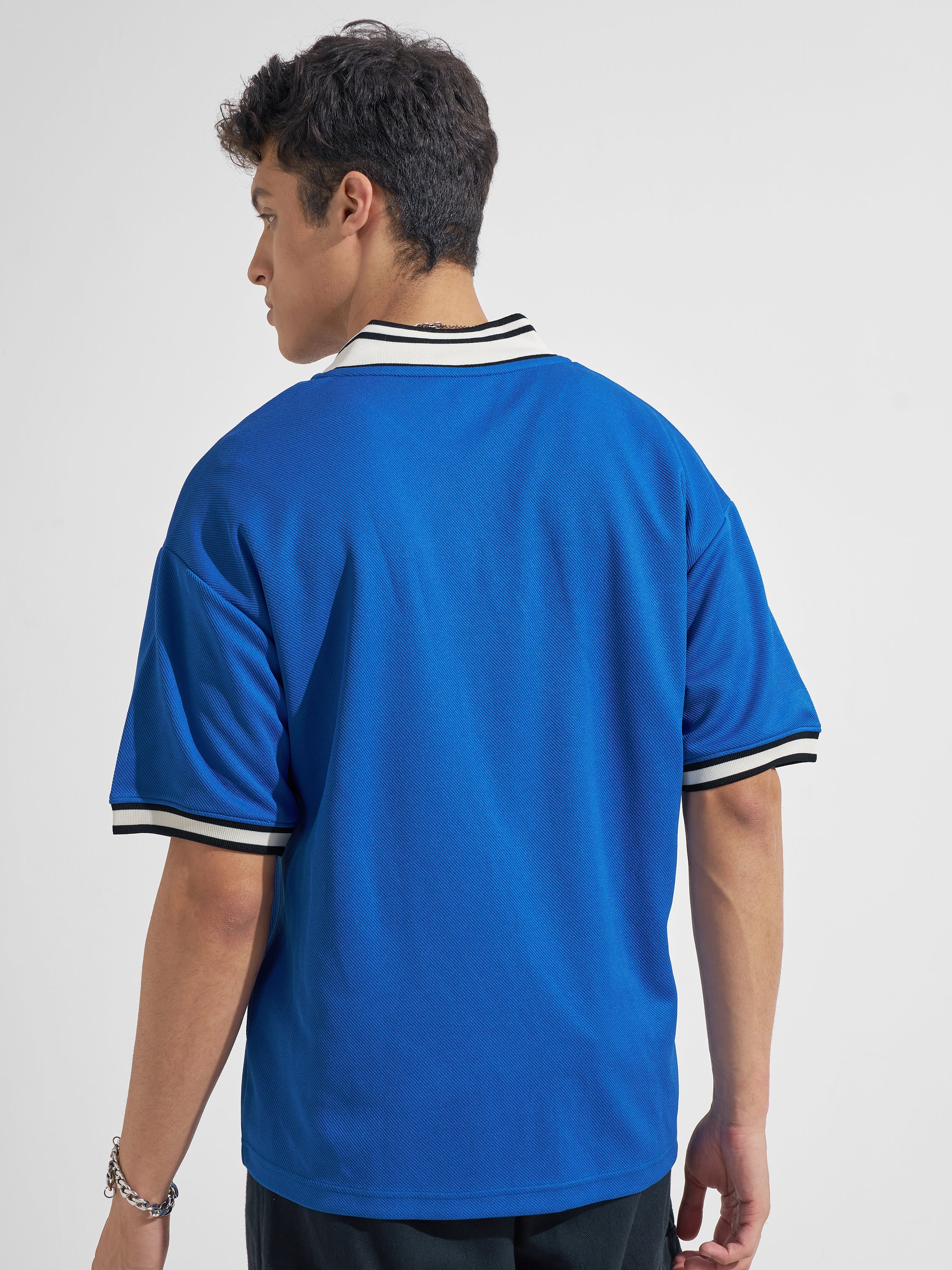 Highlander Men Blue Embroidered Relaxed Fit Casual Shirt