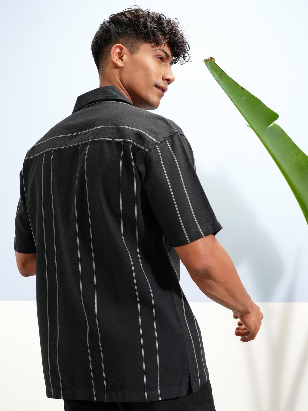 Highlander Men Black Striped Relaxed Fit Casual Shirt - Black - Image 3