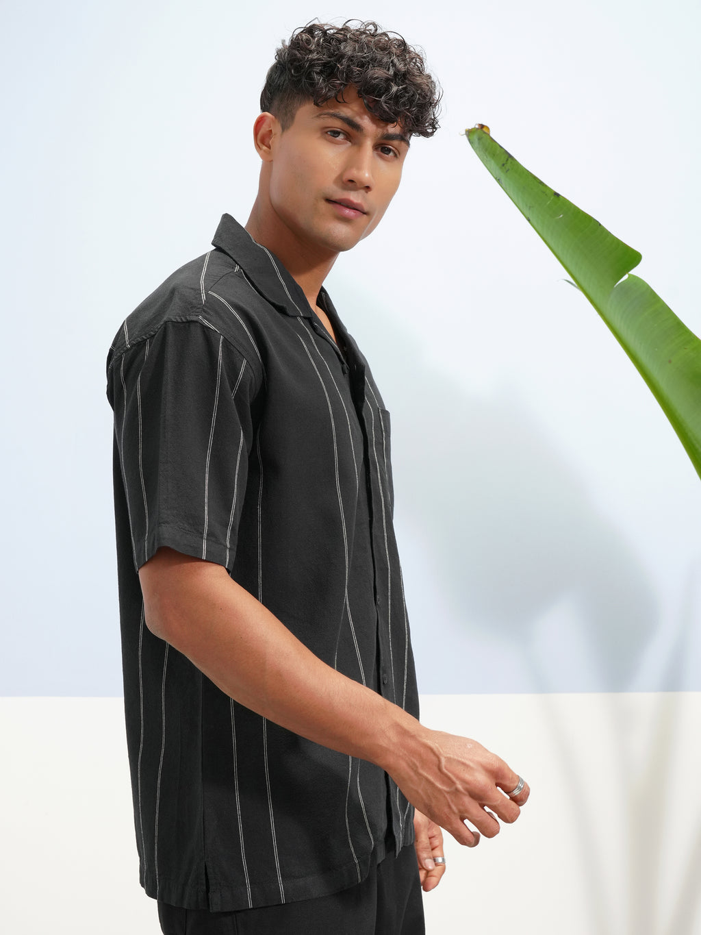 Highlander Men Black Striped Relaxed Fit Casual Shirt - Black - Image 6