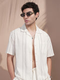 Highlander Men Off White Striped Relaxed Fit Casual Shirt - Off White - Image 1