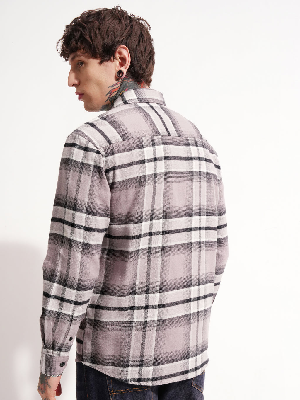 Highlander Men Black Checked Relaxed Fit Casual Shirt - Black - Image 3