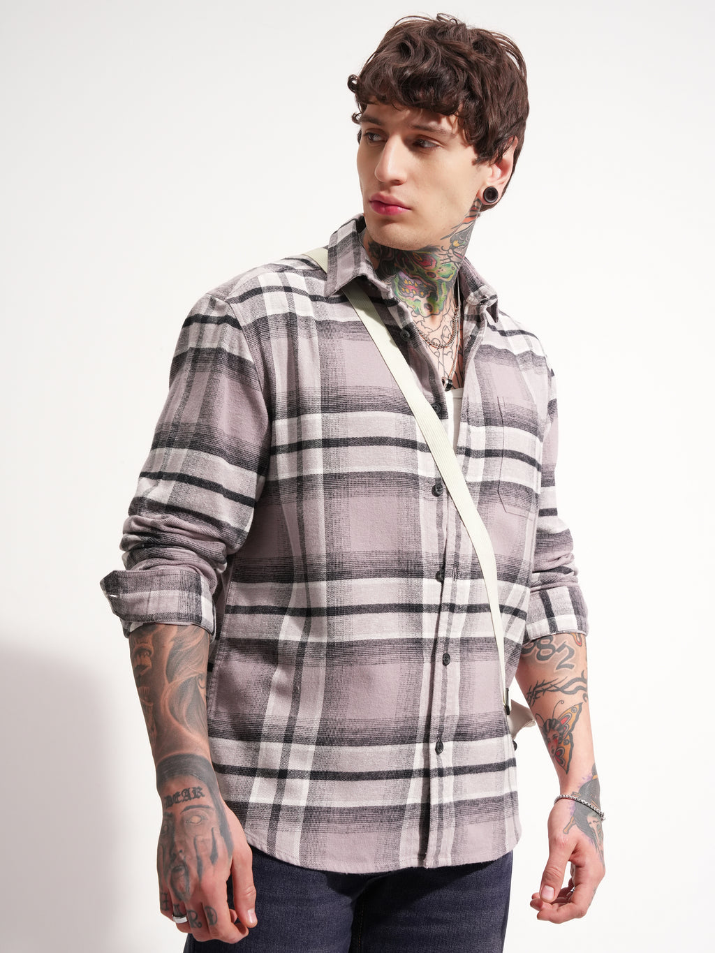 Highlander Men Black Checked Relaxed Fit Casual Shirt - Black - Image 6