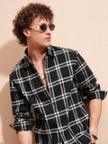 Highlander Men Black Checked Relaxed Fit Casual Shirt - Black - Image 1