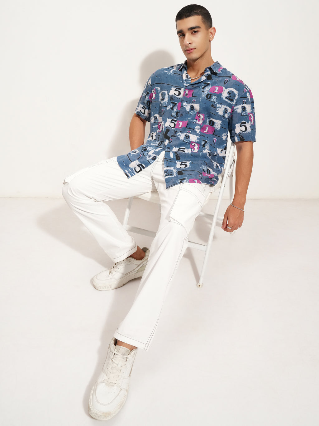Highlander Men Blue Printed Relaxed Fit Casual Shirt - Blue - Image 2