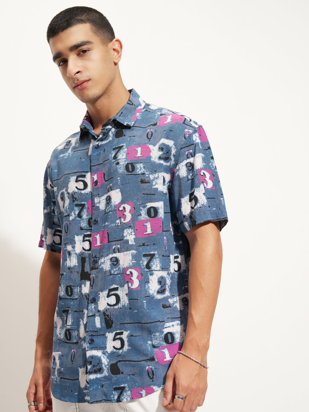 Highlander Men Blue Printed Relaxed Fit Casual Shirt - Blue - Image 4