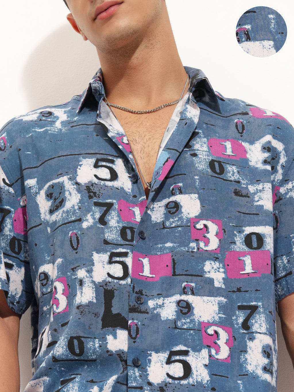 Highlander Men Blue Printed Relaxed Fit Casual Shirt - Blue - Image 5