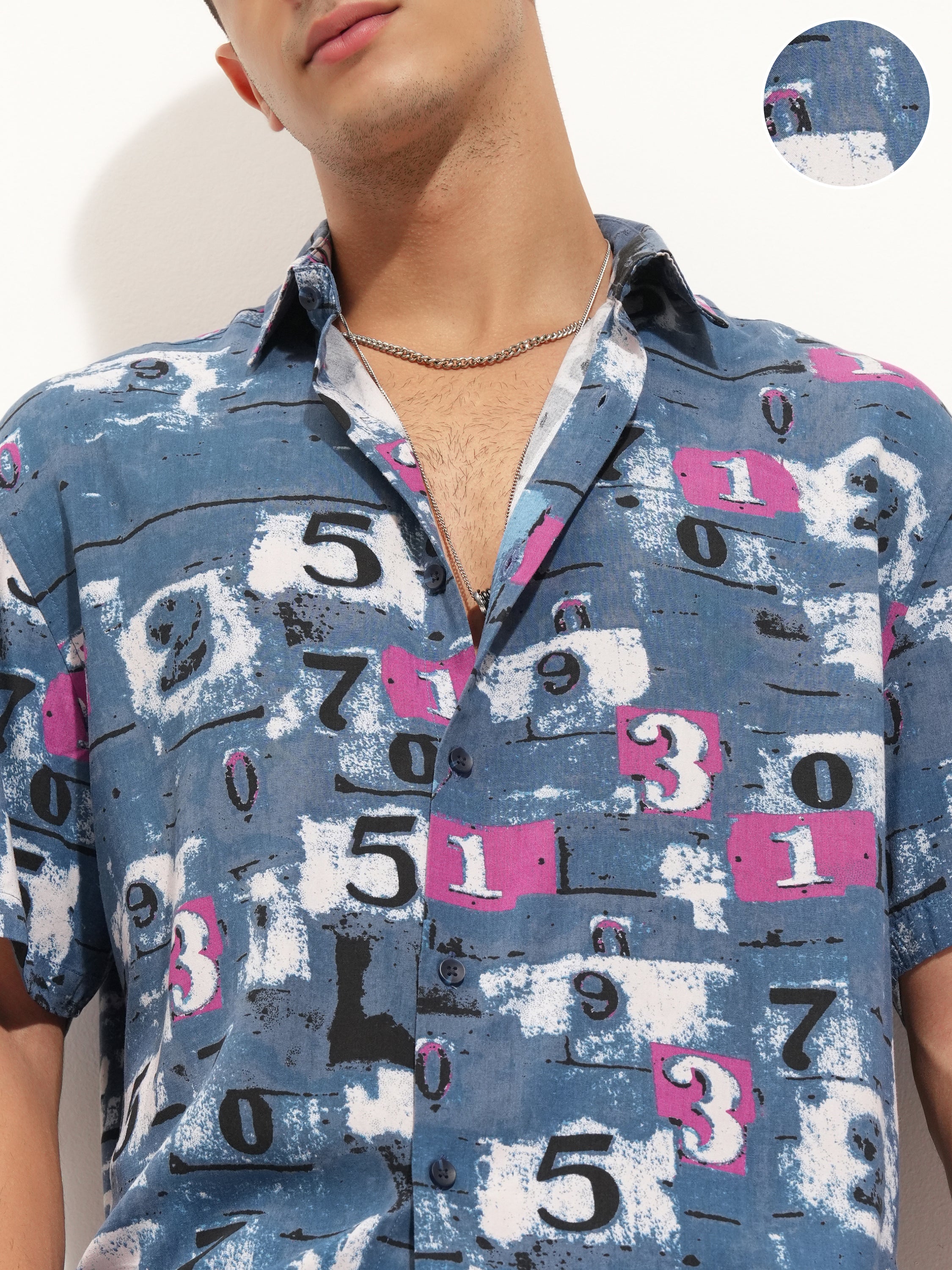 Highlander Men Blue Printed Relaxed Fit Casual Shirt - Blue - Image 5