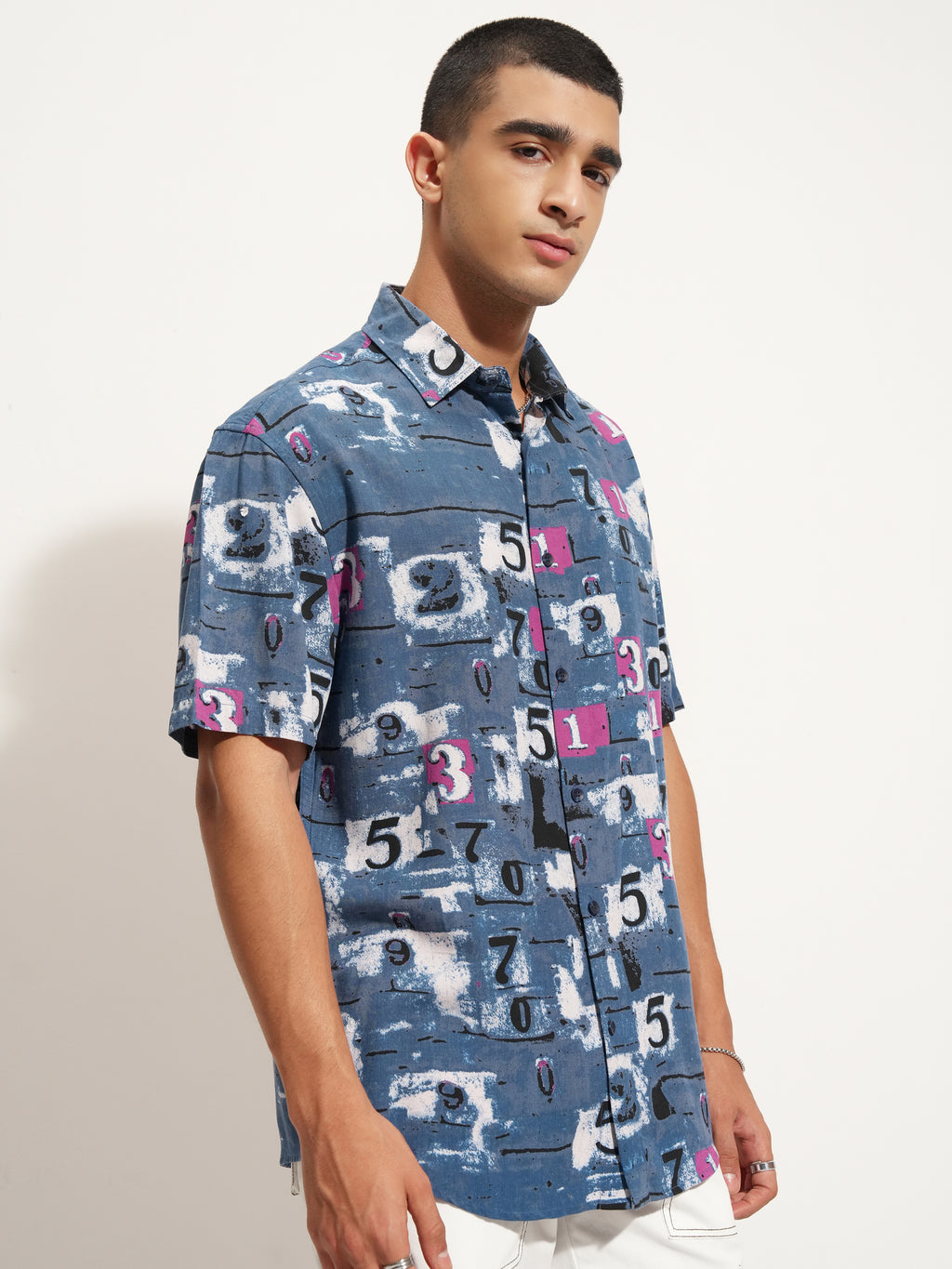 Highlander Men Blue Printed Relaxed Fit Casual Shirt - Blue - Image 6