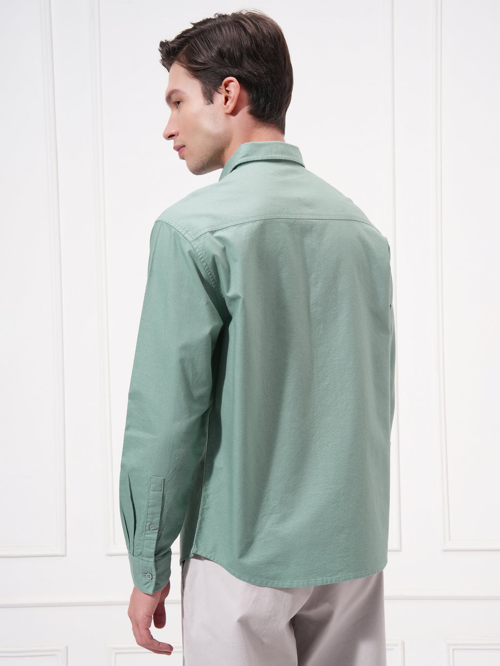 Highlander Men Green Striped Relaxed Fit Casual Shirt - Green - Image 3