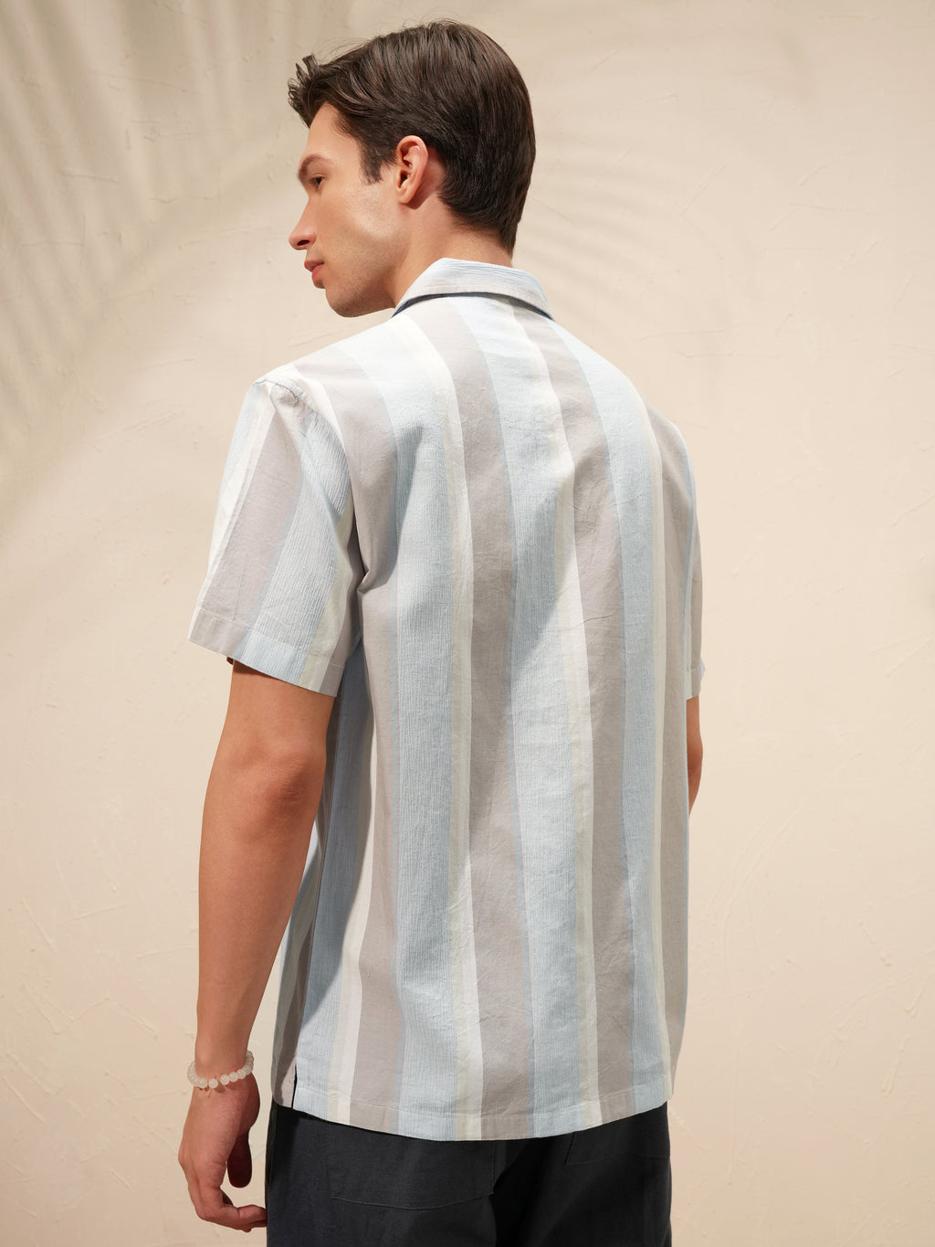 Highlander Men Blue Striped Relaxed Fit Casual Shirt - Blue - Image 3