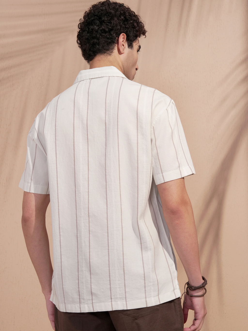 Highlander Men Grey Striped Relaxed Fit Casual Shirt - Grey - Image 3