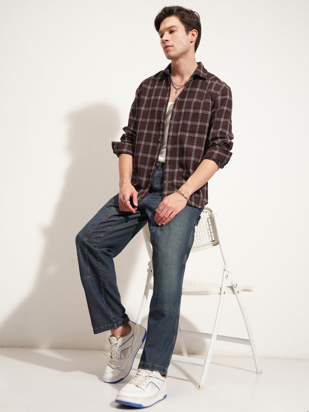 Highlander Men Brown Checked Relaxed Fit Casual Shirt - Brown - Image 2