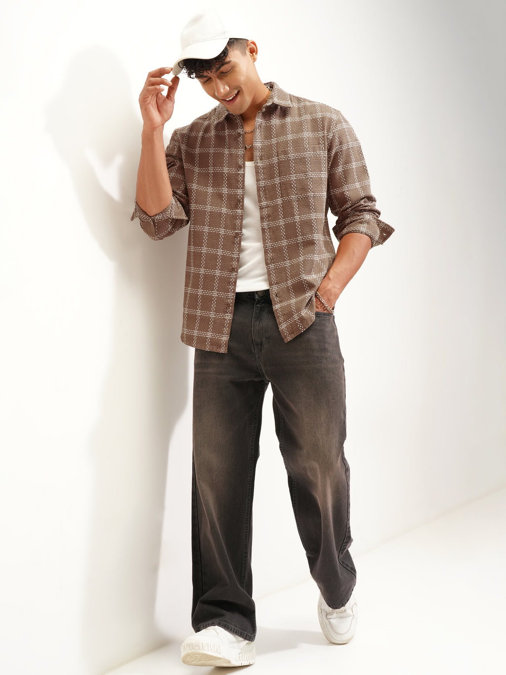 Highlander Men Brown Checked Relaxed Fit Casual Shirt - Brown - Image 2