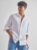 Highlander Men White Self Design Relaxed Fit Casual Shirt - White - Image 1