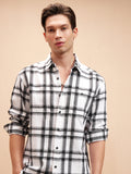 Highlander Men Off White Checked Relaxed Fit Casual Shirt - Off White - Image 1
