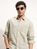 Highlander Men Olive Checked Regular Fit Casual Shirt - Olive - Image 1