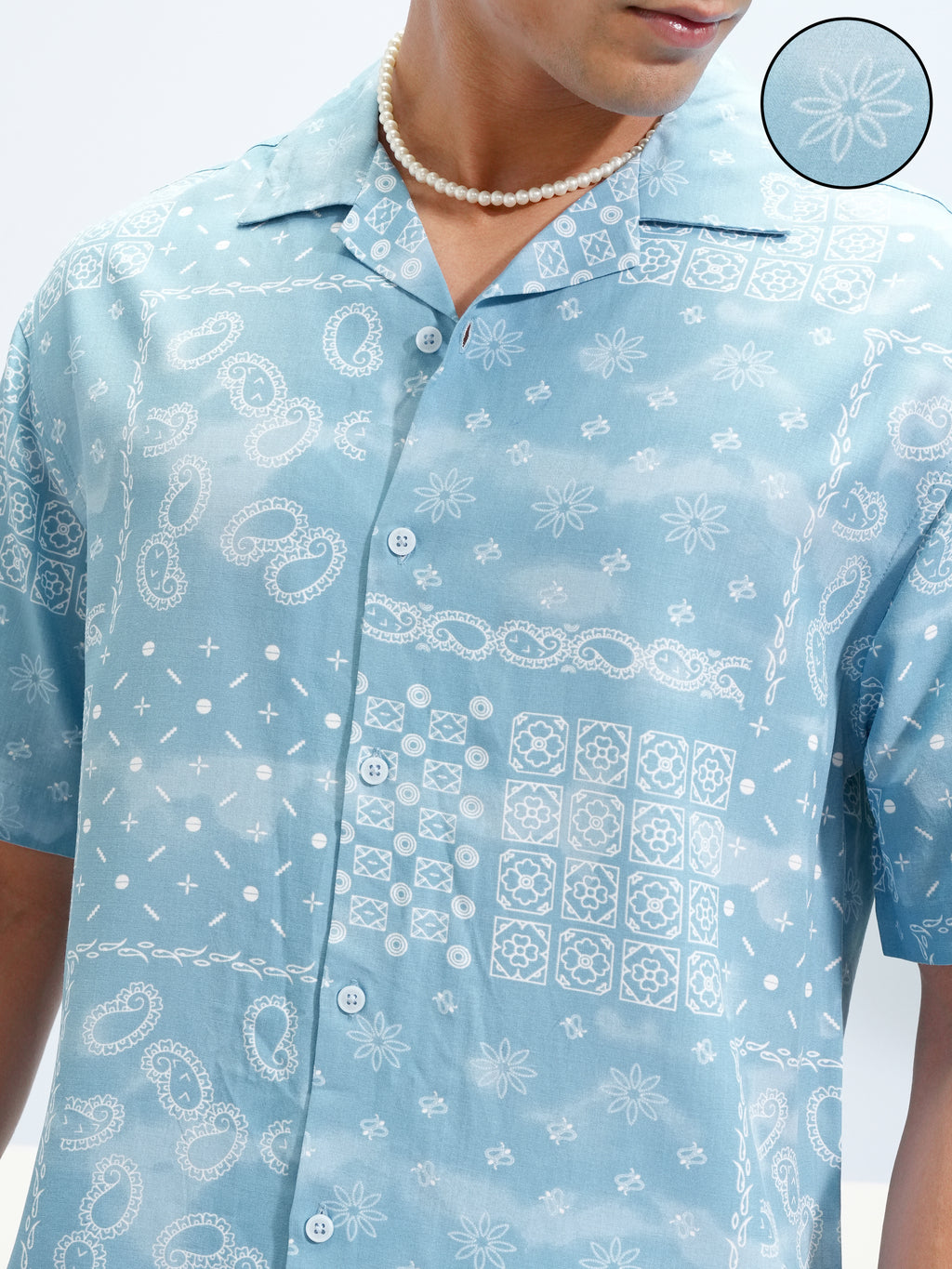 Highlander Men Blue Printed Slim Fit Casual Shirt - Blue - Image 5
