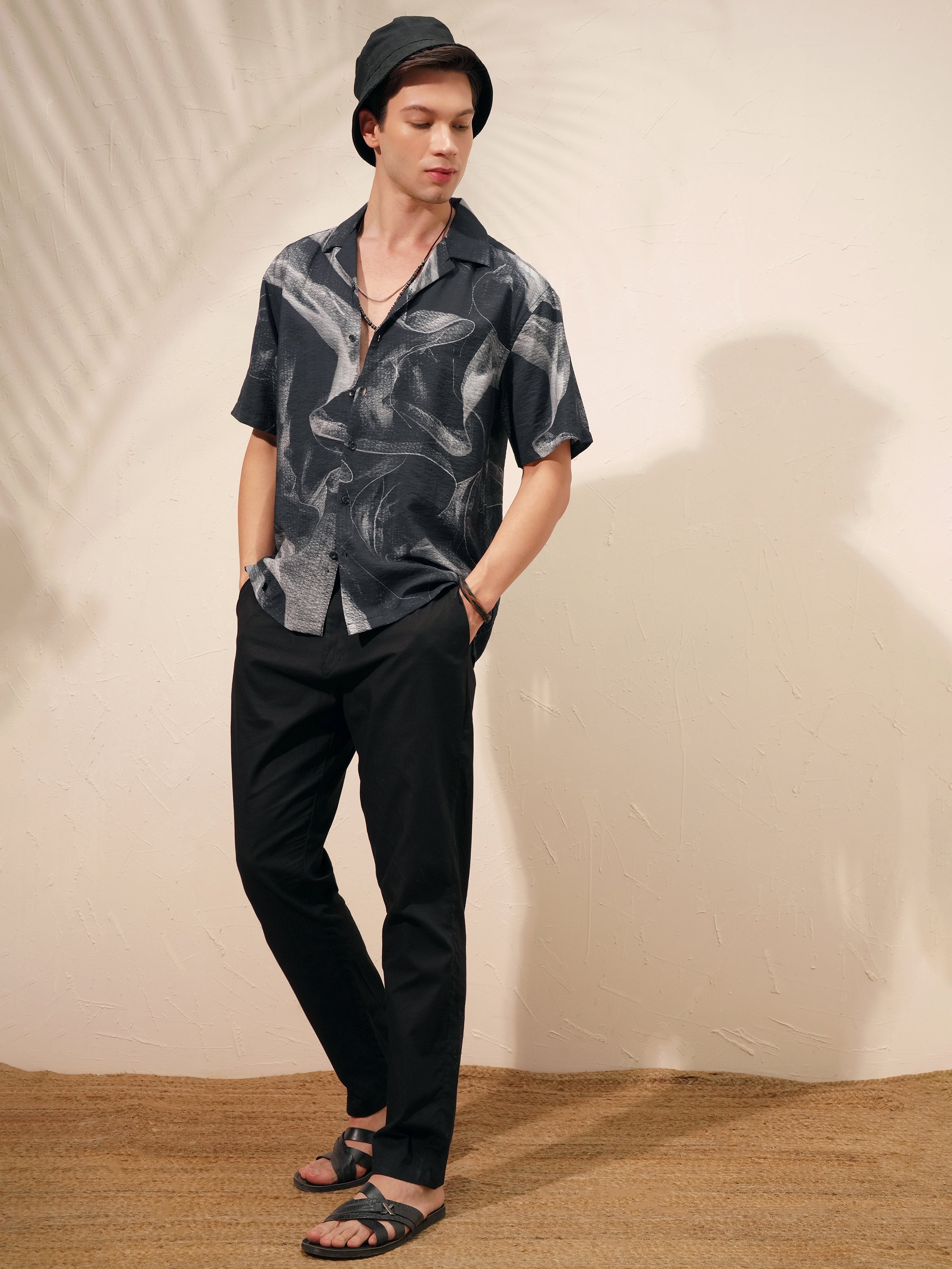 Highlander Men Black Printed Relaxed Fit Casual Shirt - Black - Image 2