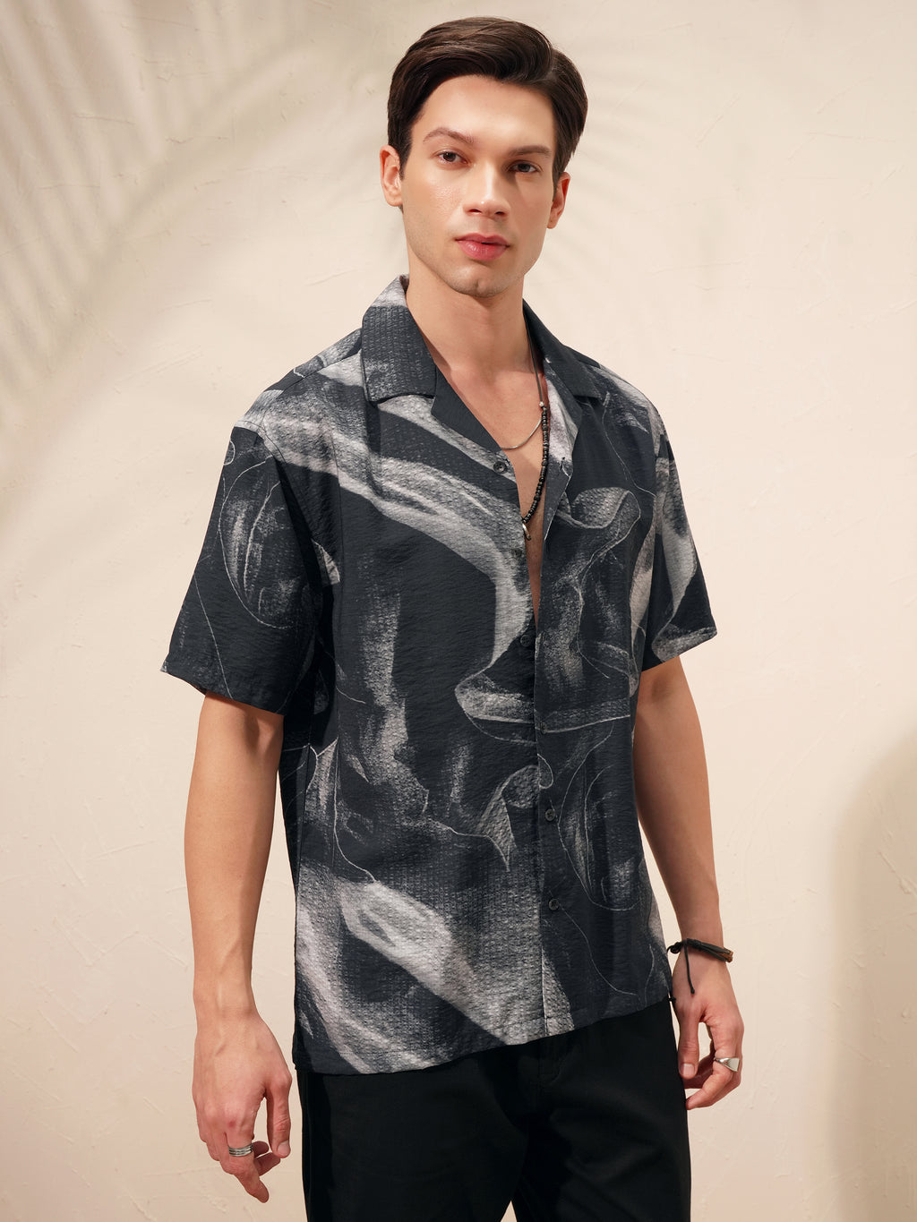 Highlander Men Black Printed Relaxed Fit Casual Shirt - Black - Image 6