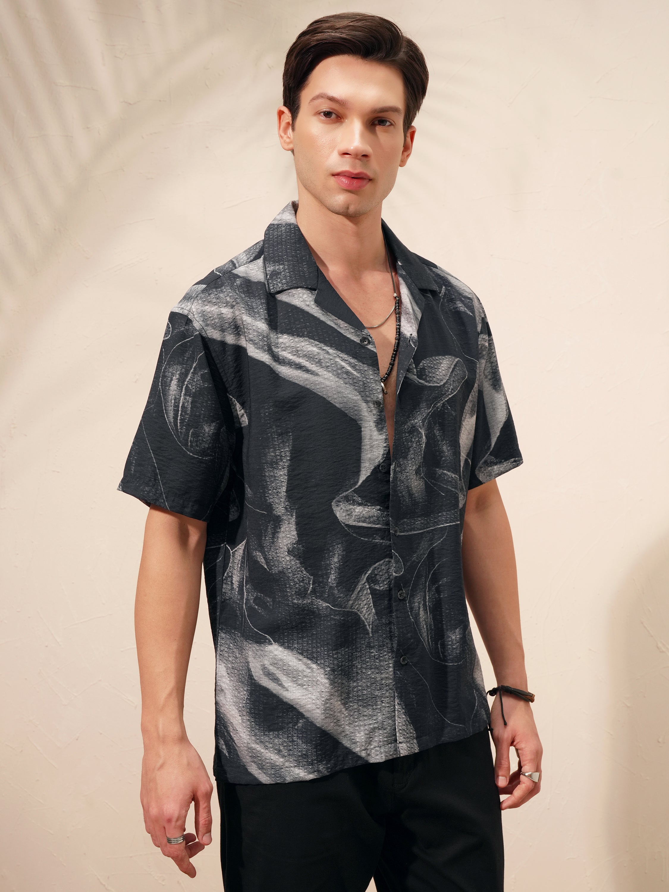 Highlander Men Black Printed Relaxed Fit Casual Shirt - Black - Image 6