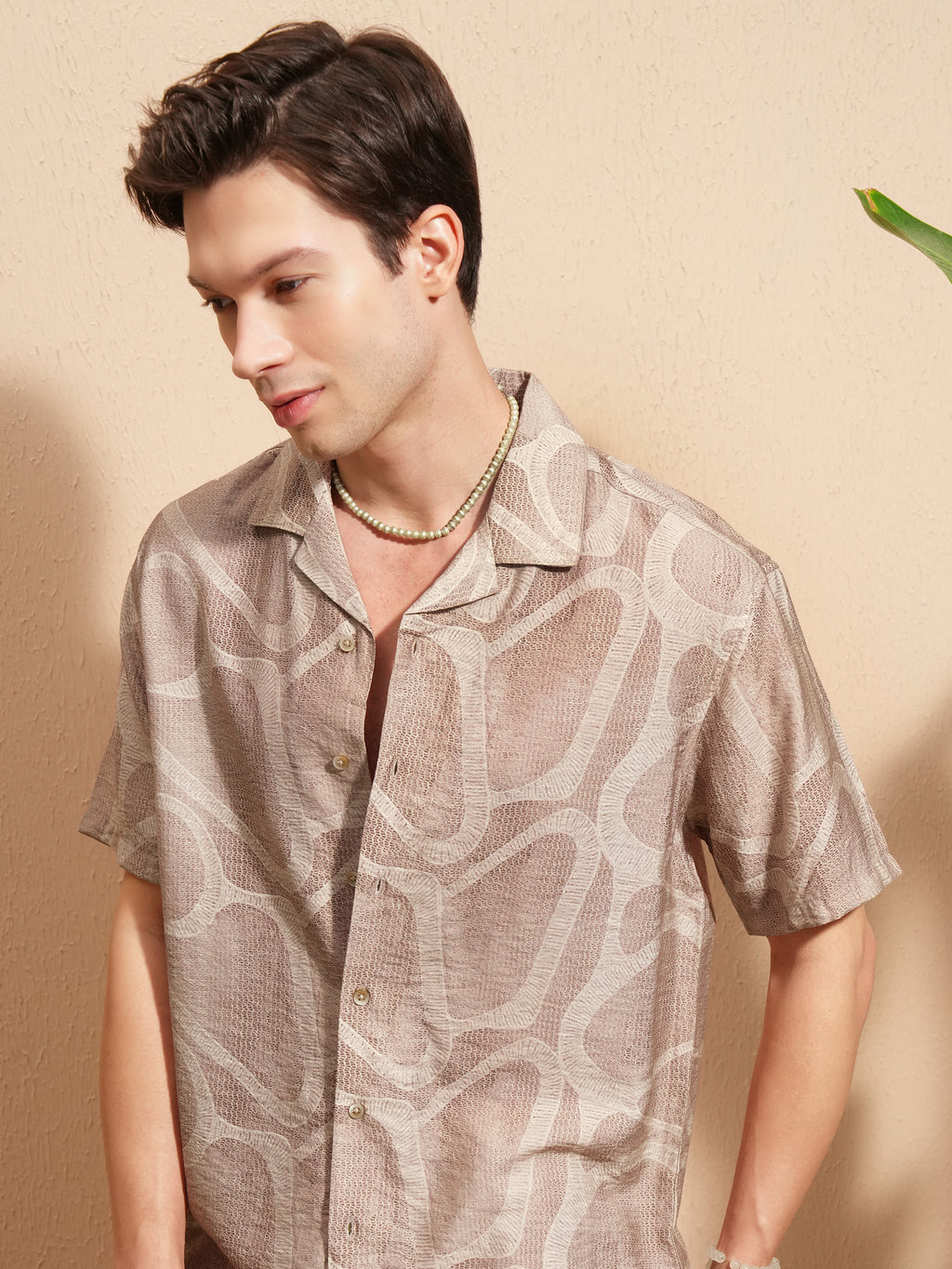 Highlander Men Brown Printed Relaxed Fit Casual Shirt - Brown - Image 1
