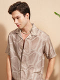 Highlander Men Brown Printed Relaxed Fit Casual Shirt - Brown - Image 1