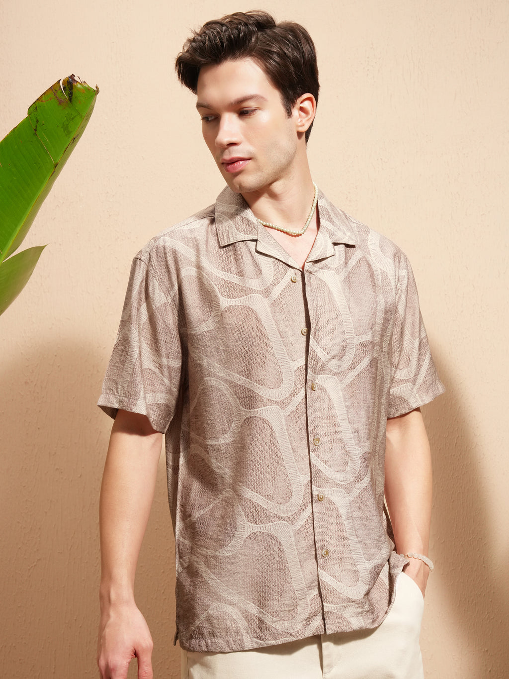 Highlander Men Brown Printed Relaxed Fit Casual Shirt - Brown - Image 6