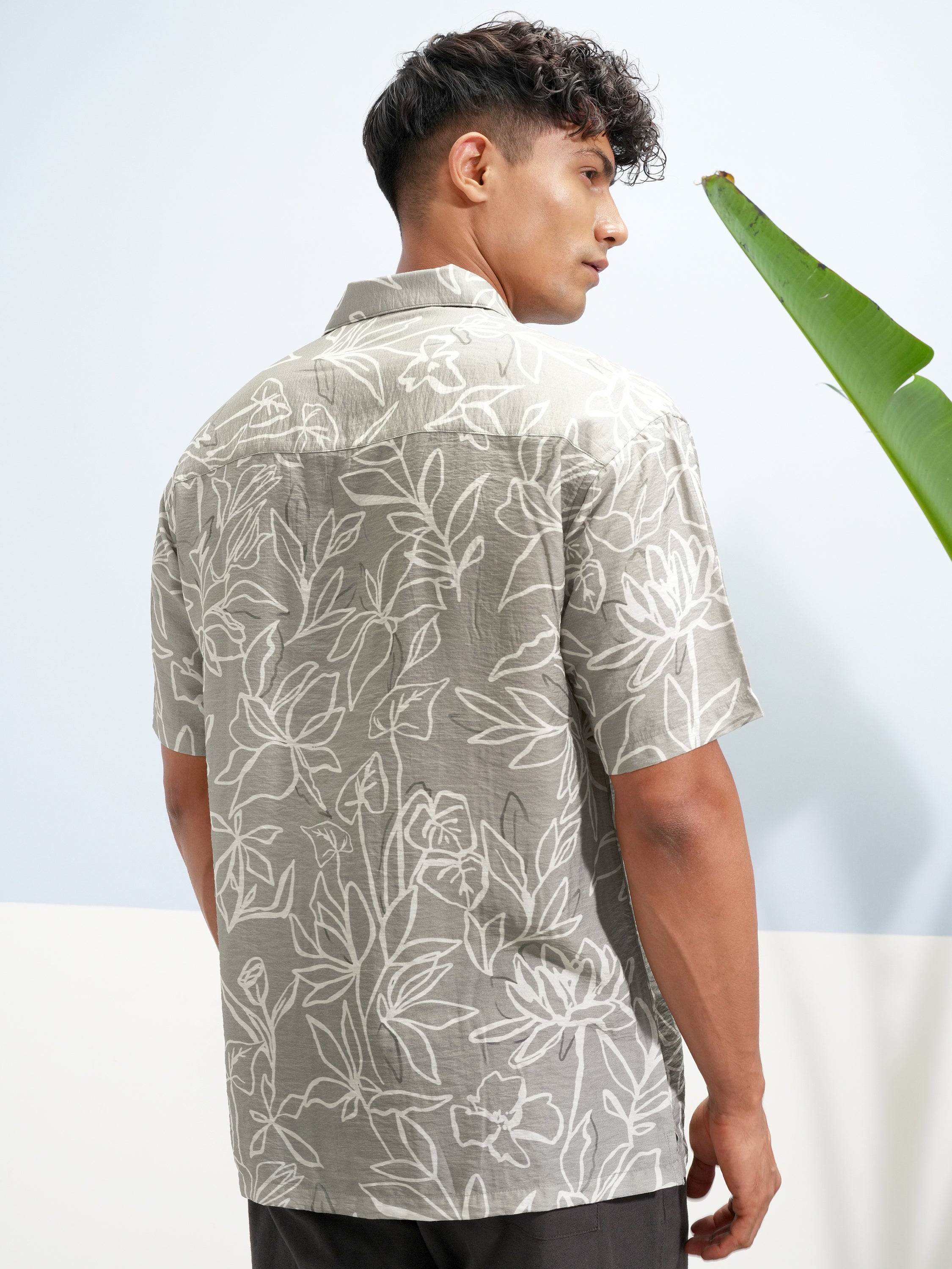 Highlander Men Olive Printed Relaxed Fit Casual Shirt - Olive - Image 3