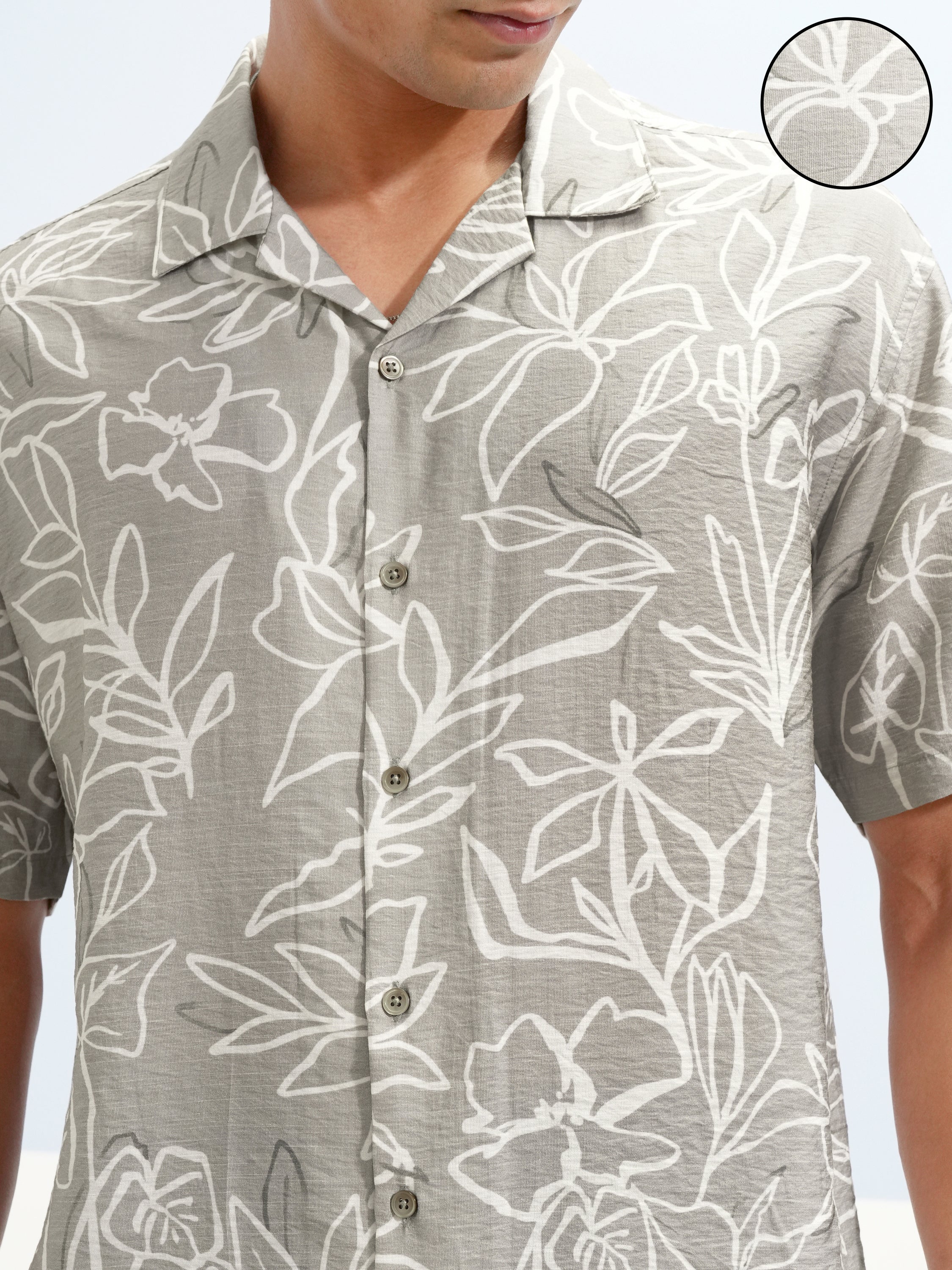 Highlander Men Olive Printed Relaxed Fit Casual Shirt - Olive - Image 5