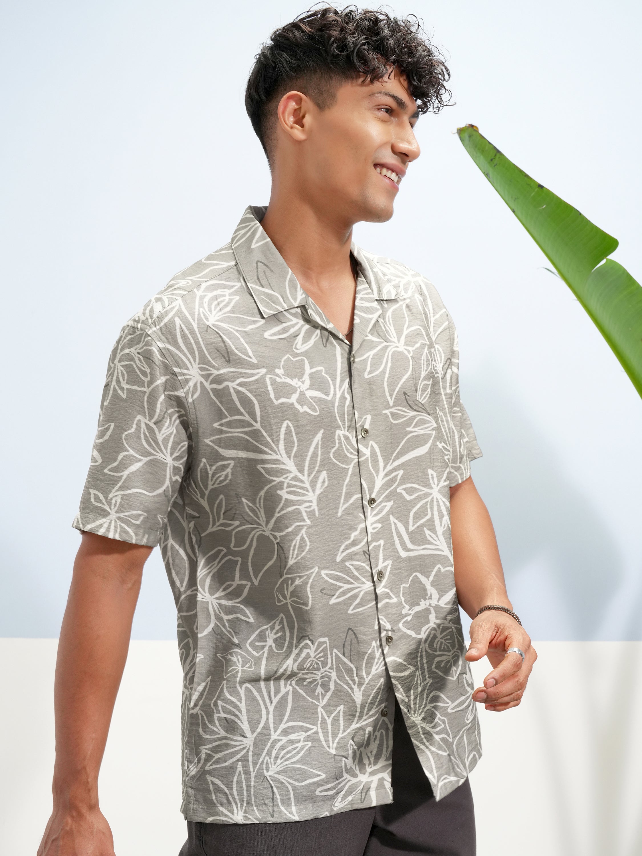 Highlander Men Olive Printed Relaxed Fit Casual Shirt - Olive - Image 6