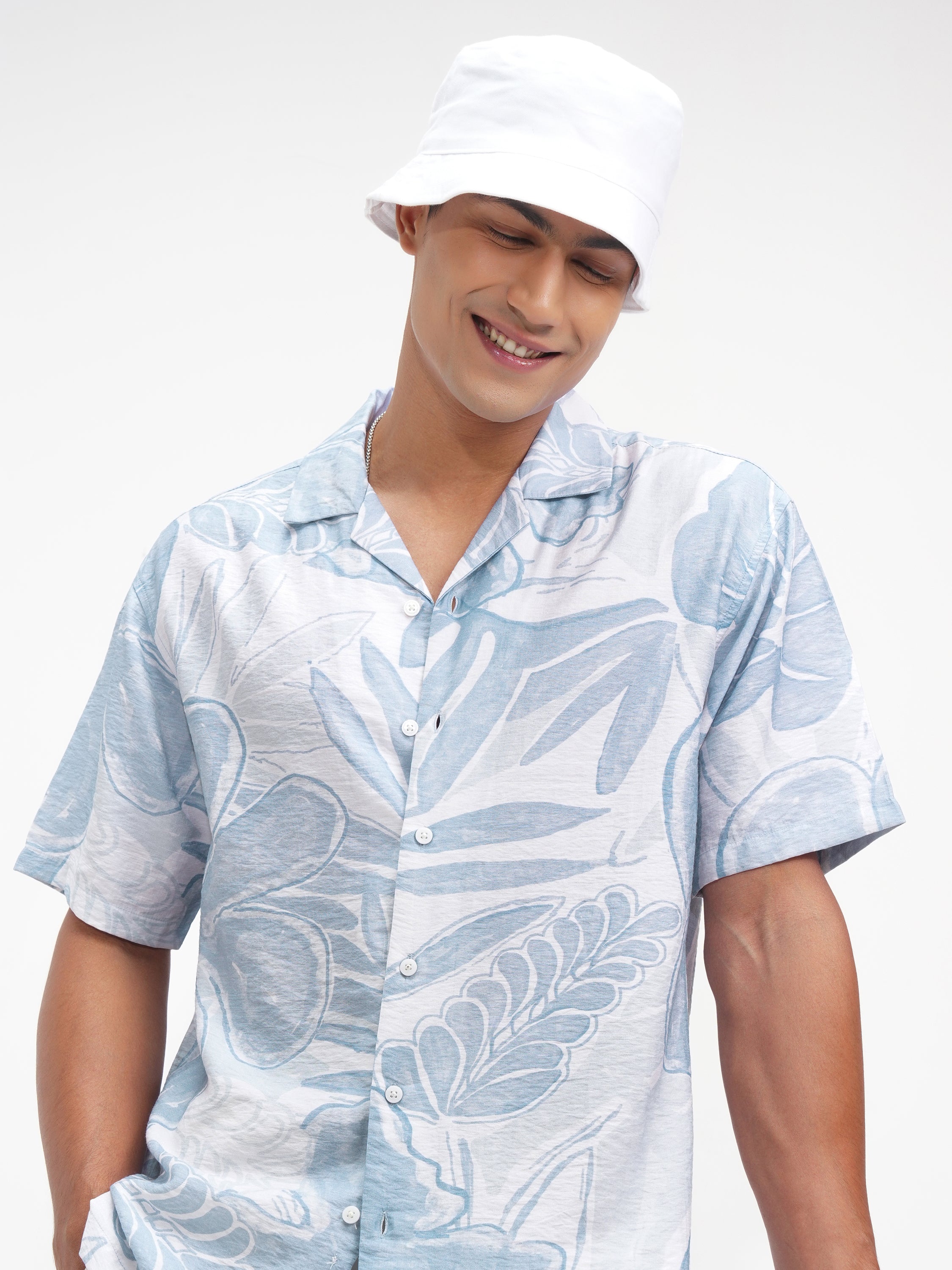 Highlander Men Blue Printed Relaxed Fit Casual Shirt - Blue - Image 1