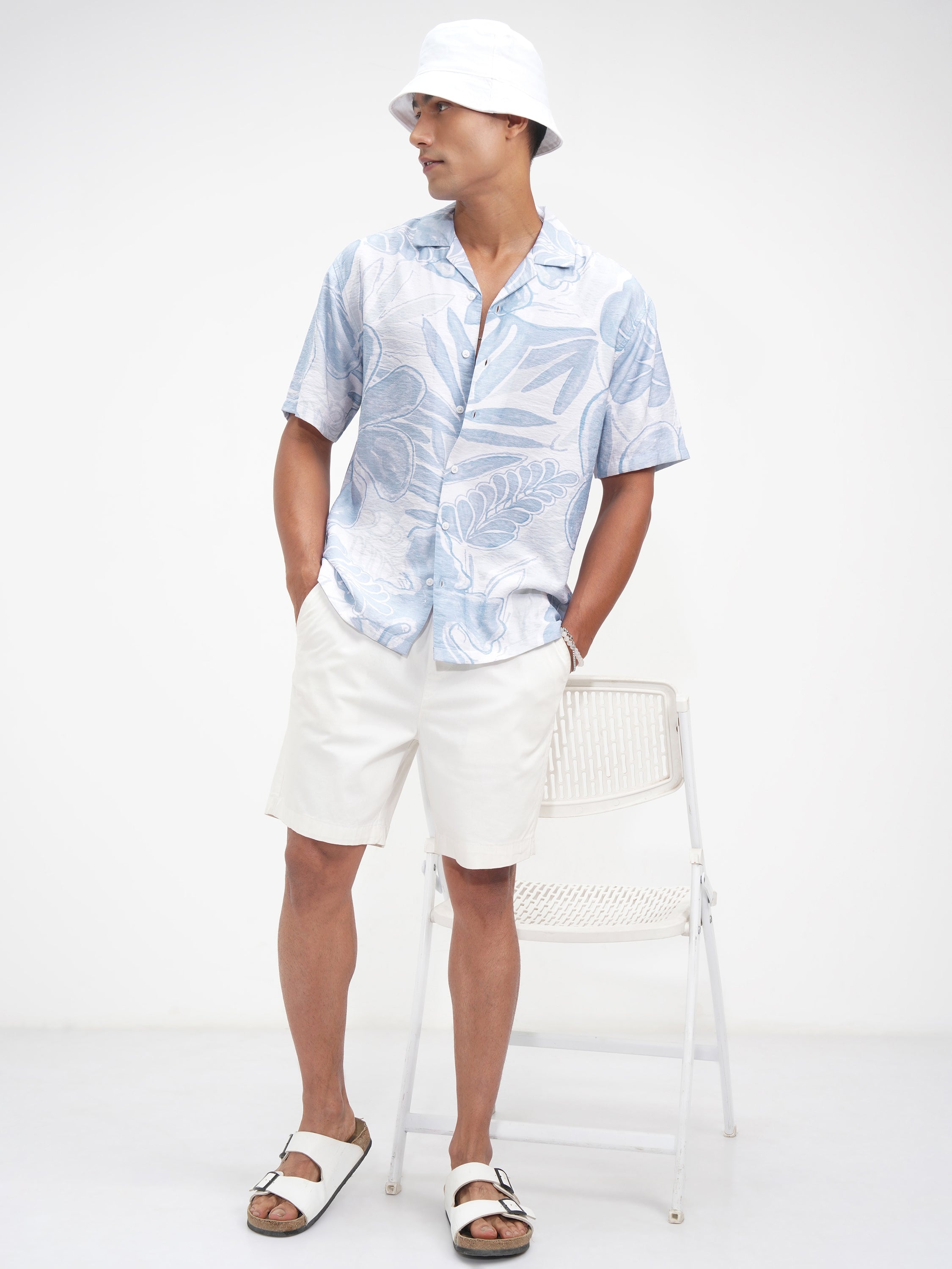 Highlander Men Blue Printed Relaxed Fit Casual Shirt - Blue - Image 2
