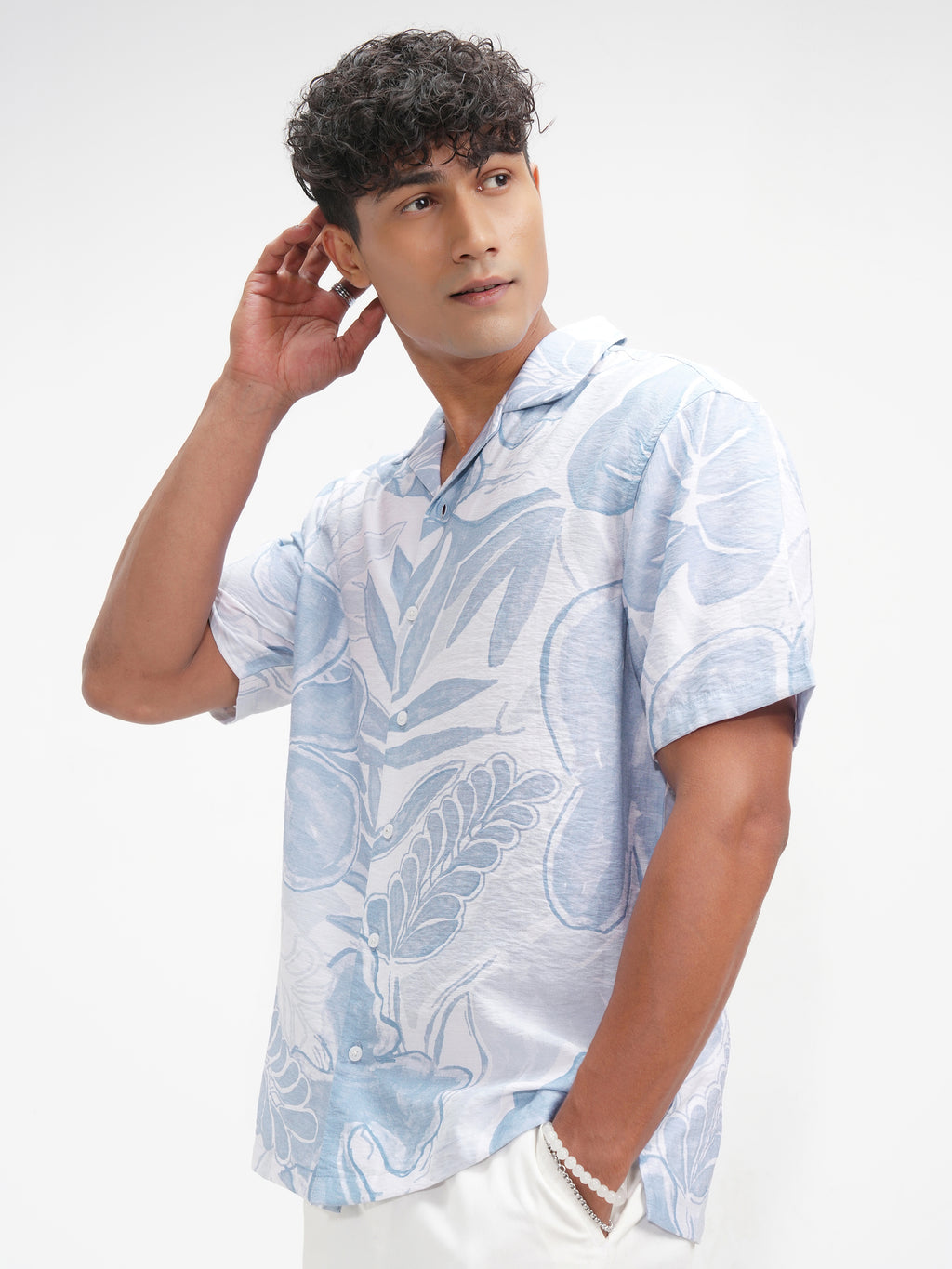 Highlander Men Blue Printed Relaxed Fit Casual Shirt - Blue - Image 4
