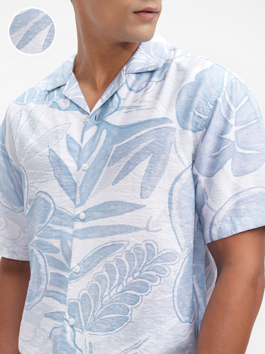 Highlander Men Blue Printed Relaxed Fit Casual Shirt - Blue - Image 5