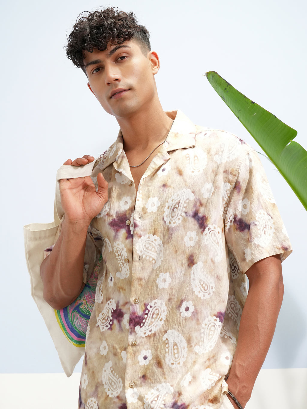 Highlander Men Cream Printed Relaxed Fit Casual Shirt - Cream - Image 1
