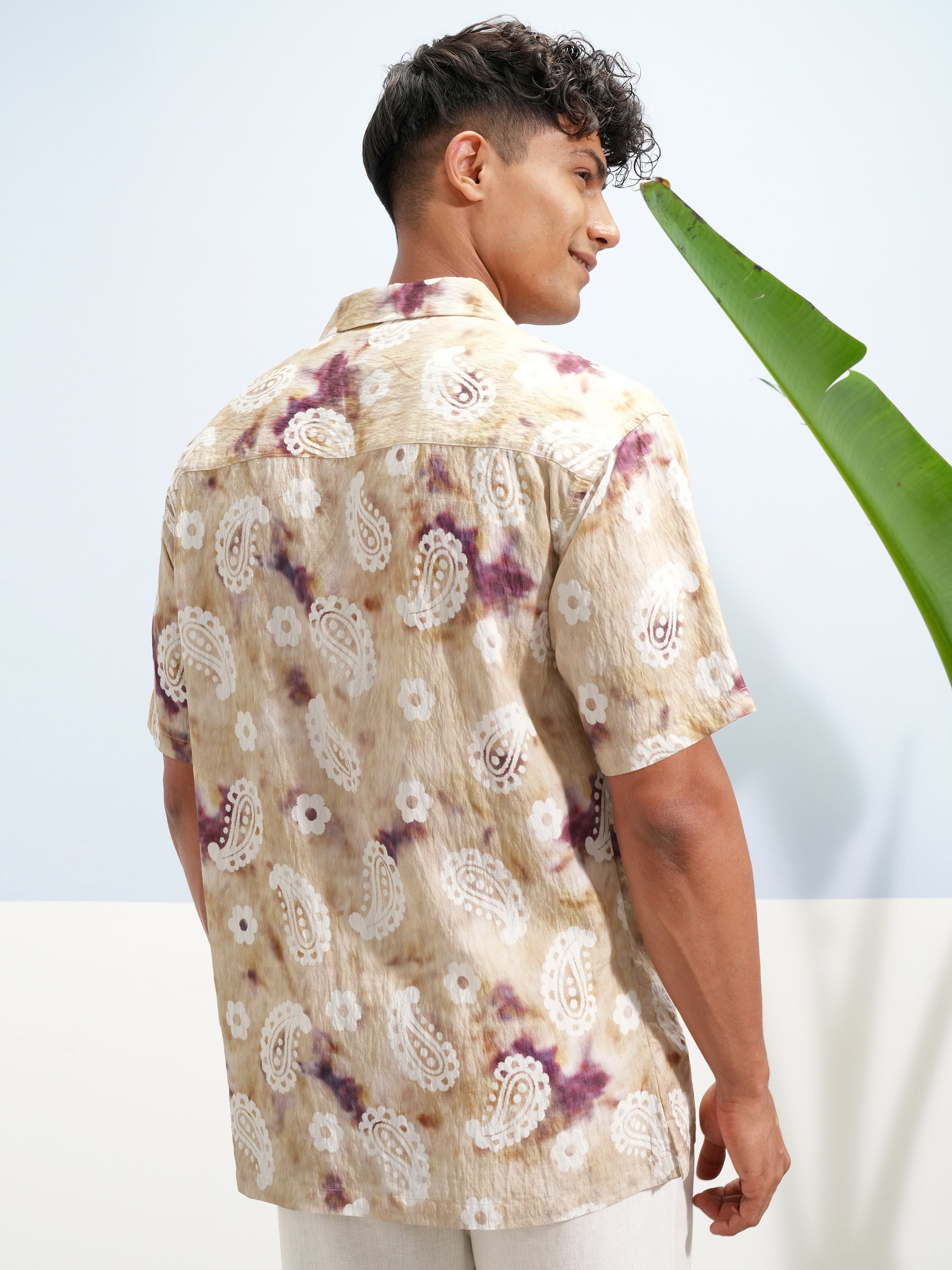Highlander Men Cream Printed Relaxed Fit Casual Shirt - Cream - Image 3
