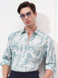 Highlander Men Blue Printed Relaxed Fit Casual Shirt - Blue - Image 1