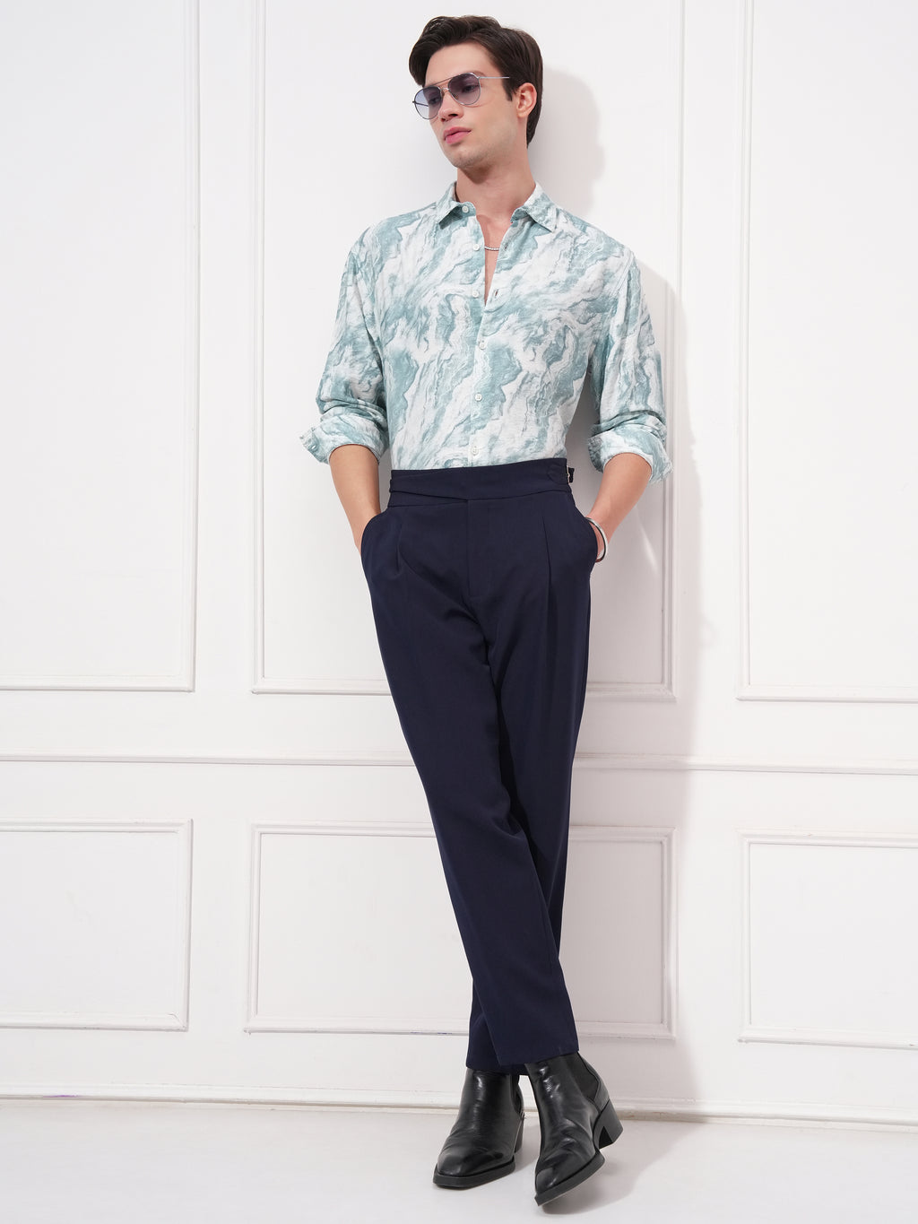 Highlander Men Blue Printed Relaxed Fit Casual Shirt - Blue - Image 2