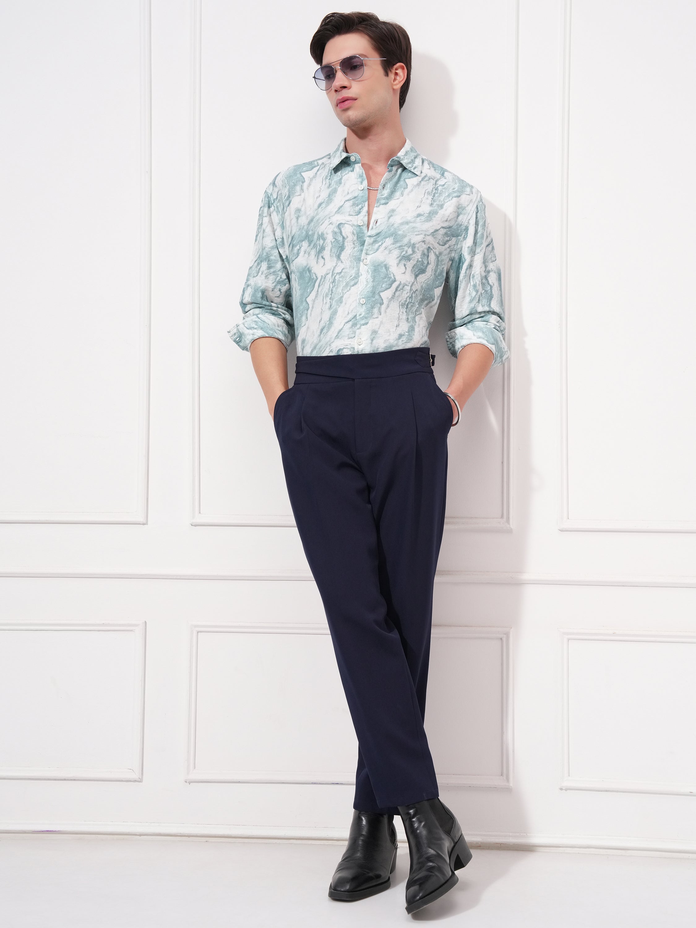 Highlander Men Blue Printed Relaxed Fit Casual Shirt - Blue - Image 2